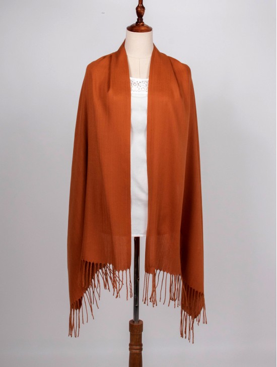 Solid Color Shawl Scarf W/ Tassels